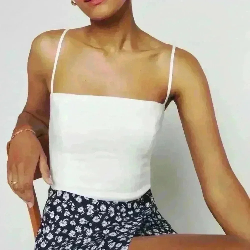 Reformation  Overland White Linen Tank Top Size 0